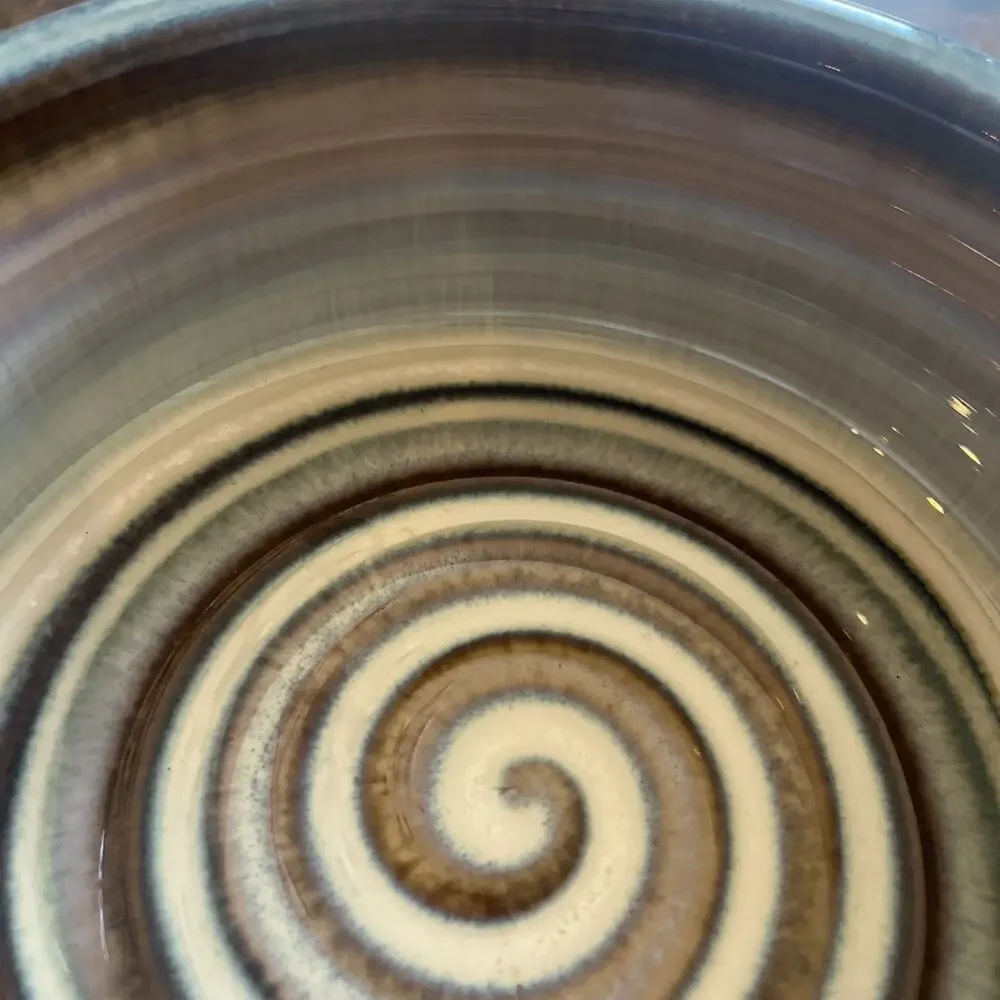 Vintage Bill Campbell Spirals Serving Bowl, 8 Inches In Diameter